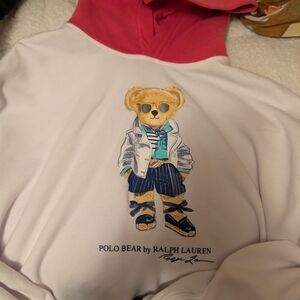 Ralph Lauren White and Red Polo Bear Sweatshirt